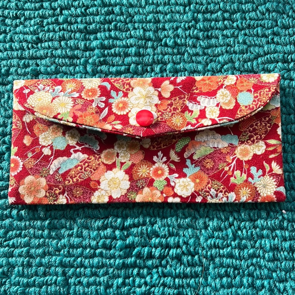 Like new handmade fabric red pouch envelope